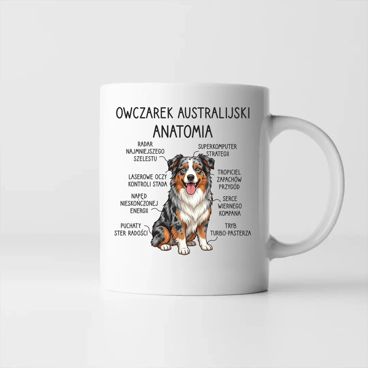 Owczarek Australijski - anatomia - kubek na prezent