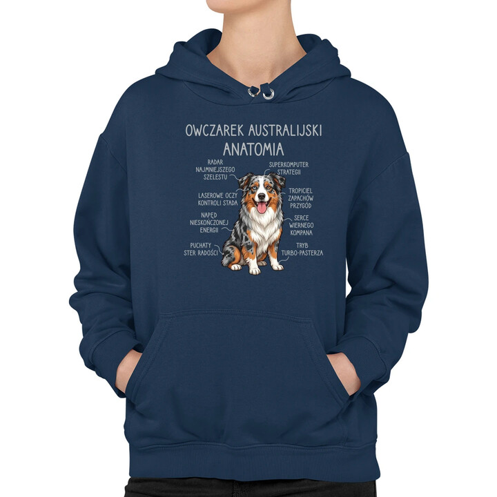 Owczarek Australijski - anatomia - damska bluza na prezent