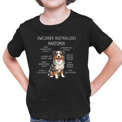 Owczarek Australijski - anatomia - dziecięca koszulka na prezent