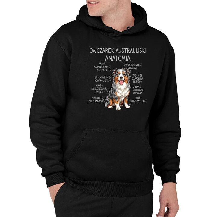 Owczarek Australijski - anatomia - męska bluza na prezent