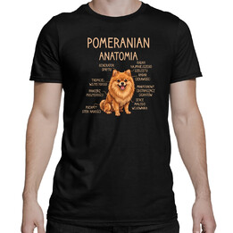 Pomeranian - anatomia - męska koszulka na prezent