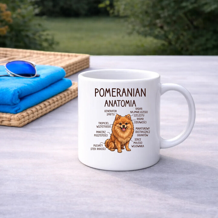 Pomeranian - anatomia - kubek na prezent
