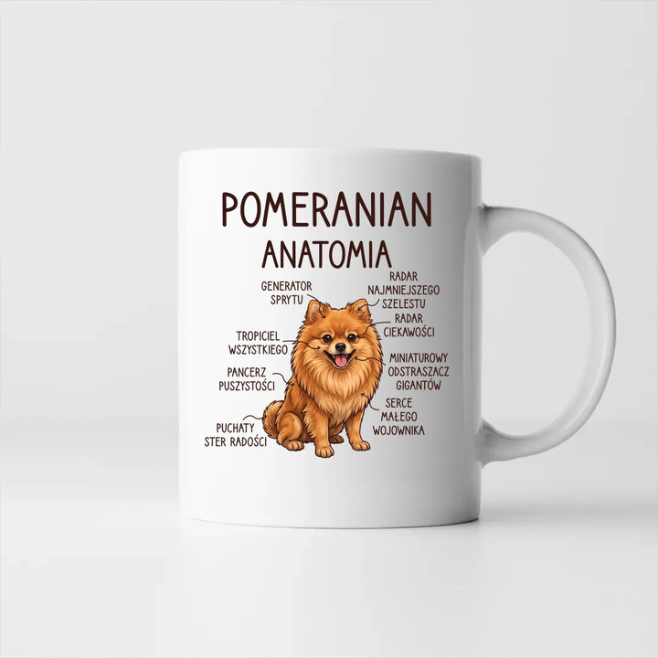 Pomeranian - anatomia - kubek na prezent