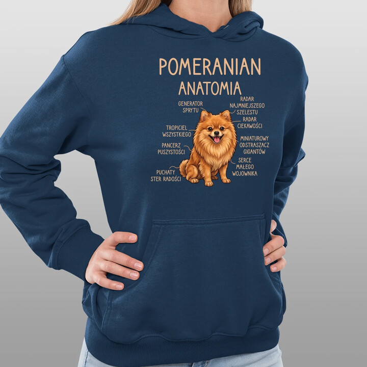 Pomeranian - anatomia - damska bluza na prezent