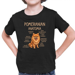 Pomeranian - anatomia - dziecięca koszulka na prezent
