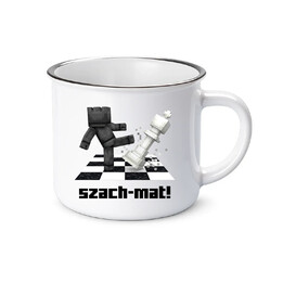 Szach-mat! - kubek emaliowany na prezent