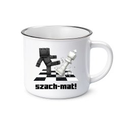 Szach-mat! - kubek emaliowany na prezent