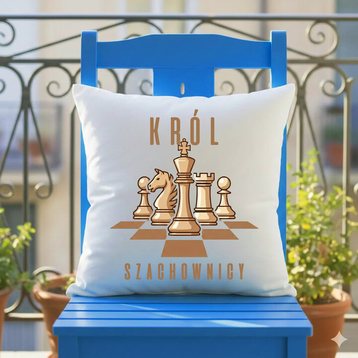 Król szachownicy - poduszka na prezent