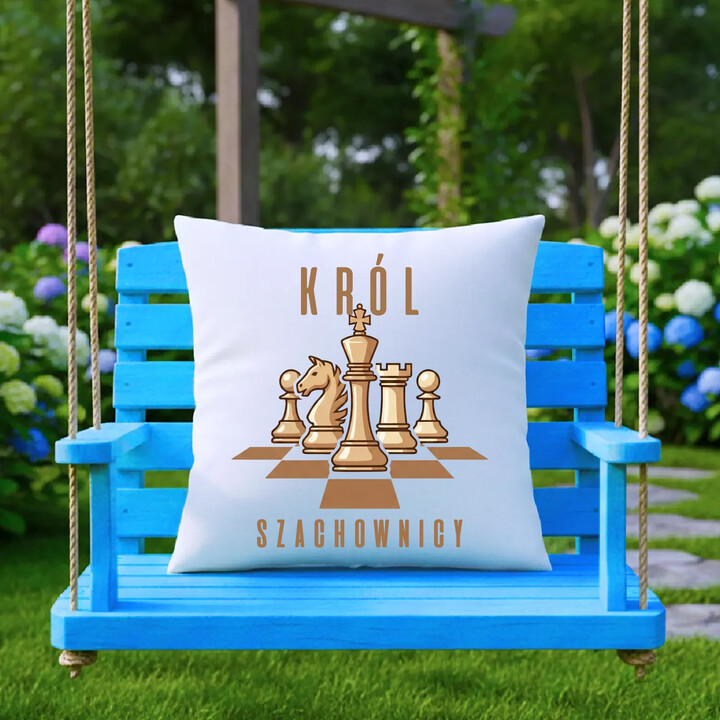 Król szachownicy - poduszka na prezent