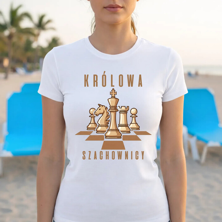 Królowa szachownicy - damska koszulka na prezent