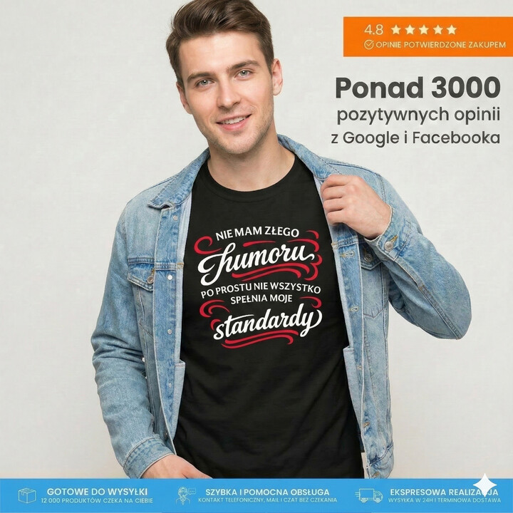 Nie mam złego humoru - męska koszulka na prezent