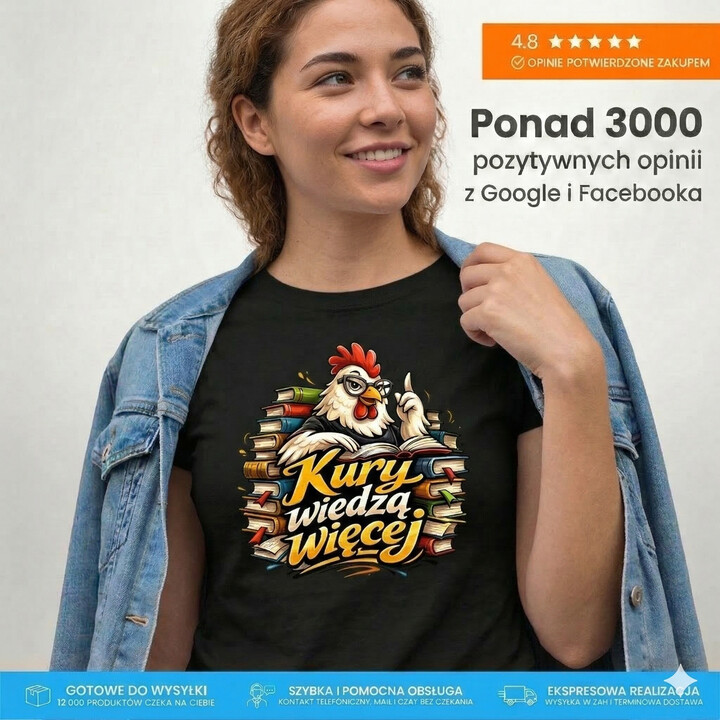 Kury wiedzą więcej - damska koszulka na prezent
