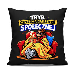 Tryb oszczędzania baterii społecznej - czarna poduszka na prezent