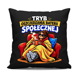 Tryb oszczędzania baterii społecznej - czarna poduszka na prezent