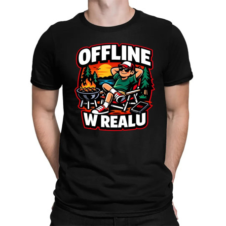 Offline w realu - męska koszulka na prezent