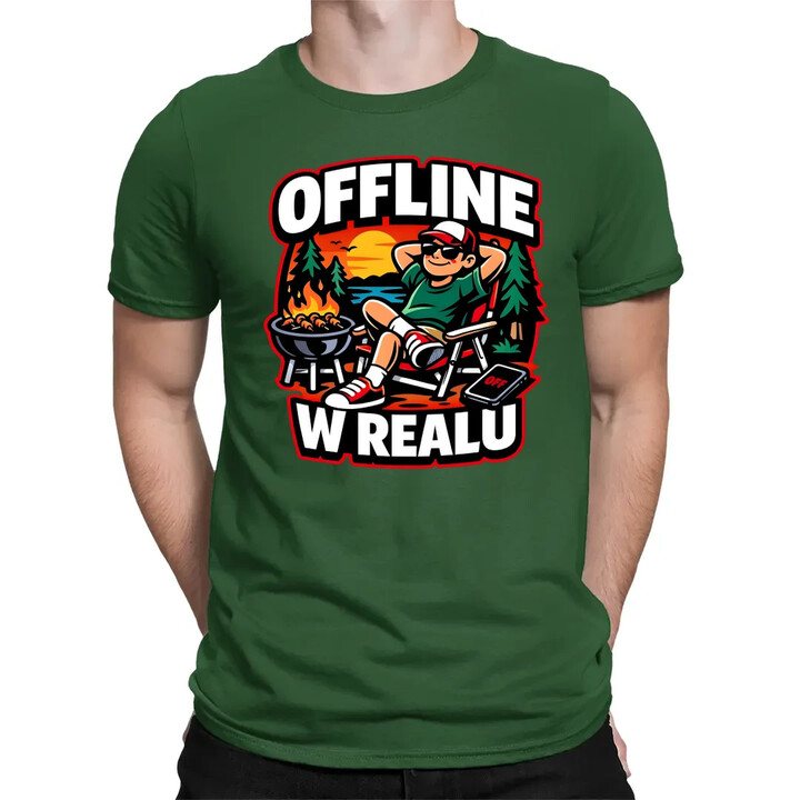 Offline w realu - męska koszulka na prezent