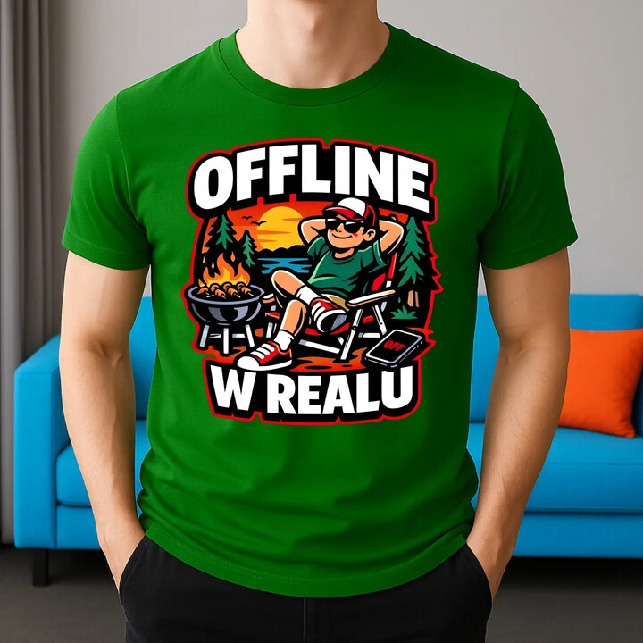 Offline w realu - męska koszulka na prezent
