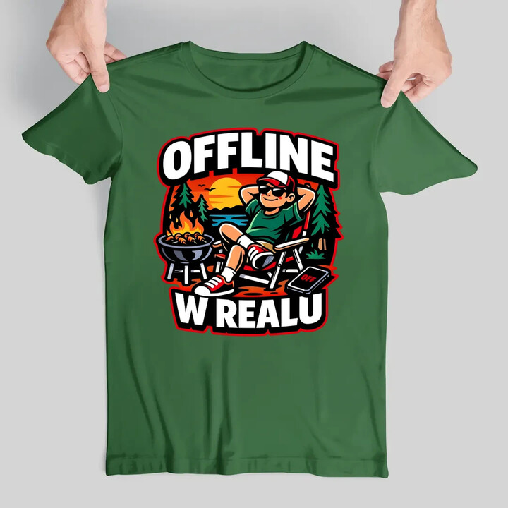 Offline w realu - męska koszulka na prezent