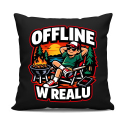 Offline w realu - czarna poduszka na prezent