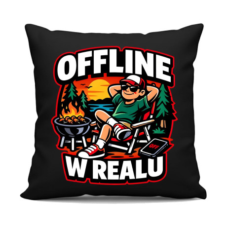 Offline w realu - czarna poduszka na prezent