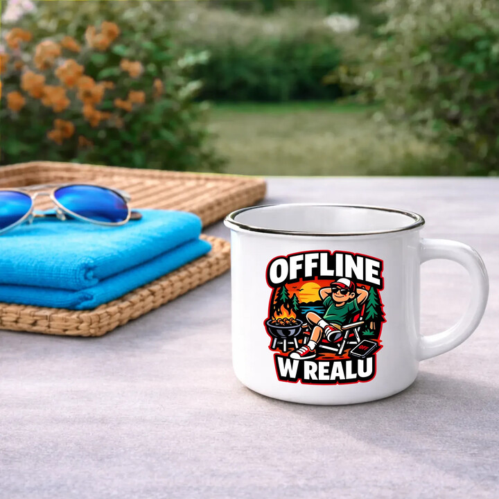 Offline w realu - kubek emaliowany na prezent