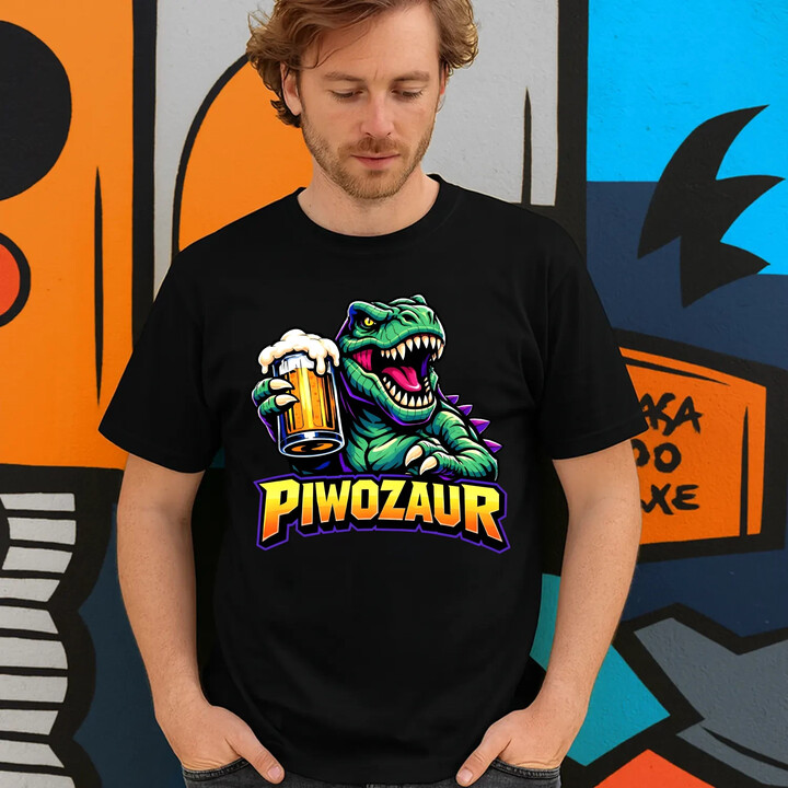 Piwozaur - męska koszulka na prezent