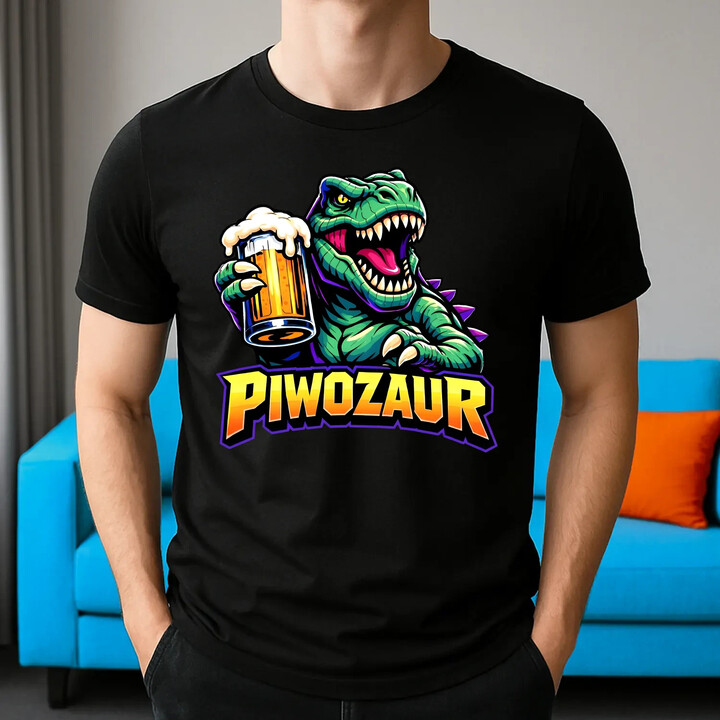 Piwozaur - męska koszulka na prezent