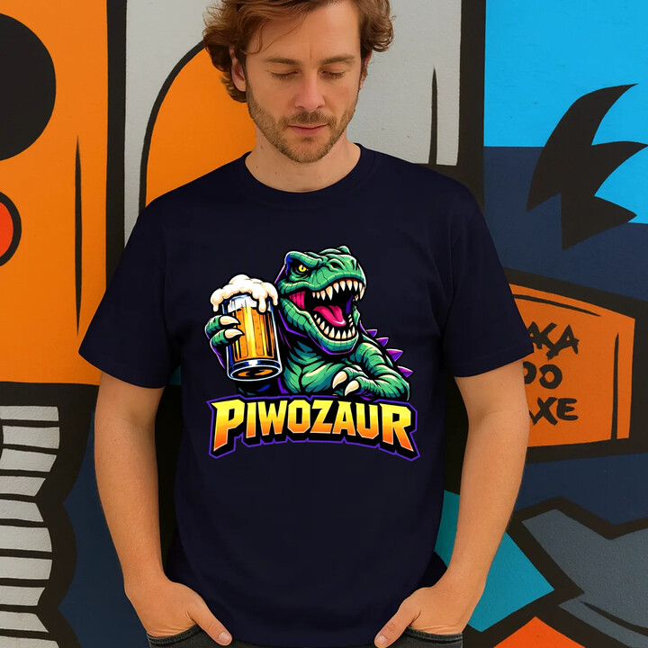 Piwozaur - męska koszulka na prezent