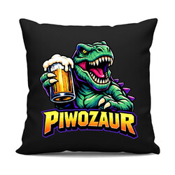 Piwozaur - czarna poduszka na prezent