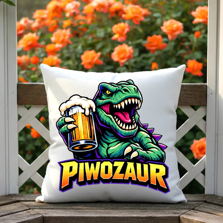 Piwozaur - poduszka na prezent