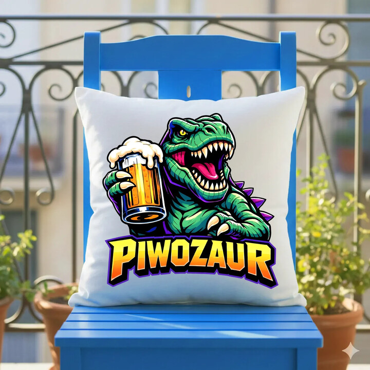 Piwozaur - poduszka na prezent