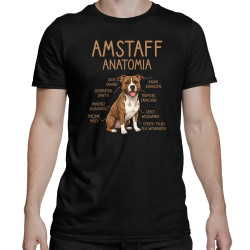 Amstaff anatomia - męska koszulka na prezent