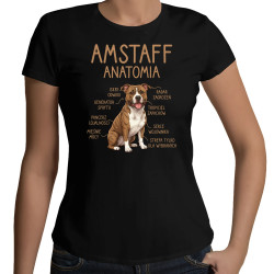 Amstaff anatomia - damska koszulka na prezent
