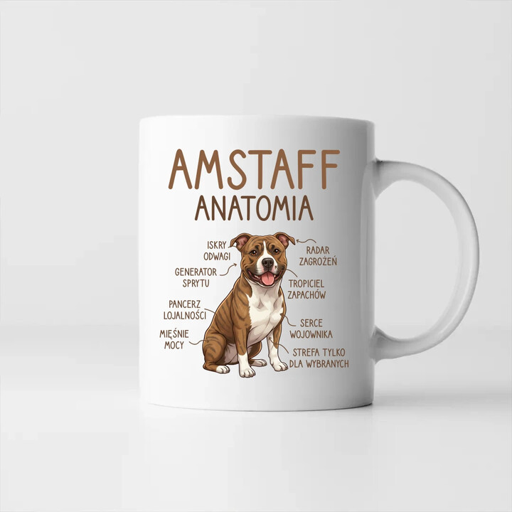 Amstaff anatomia - kubek na prezent
