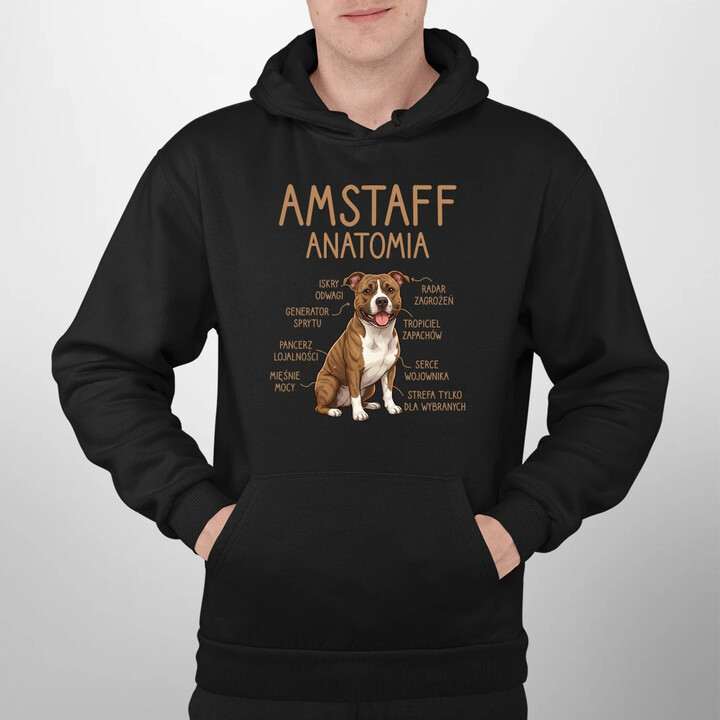 Amstaff anatomia - męska bluza na prezent