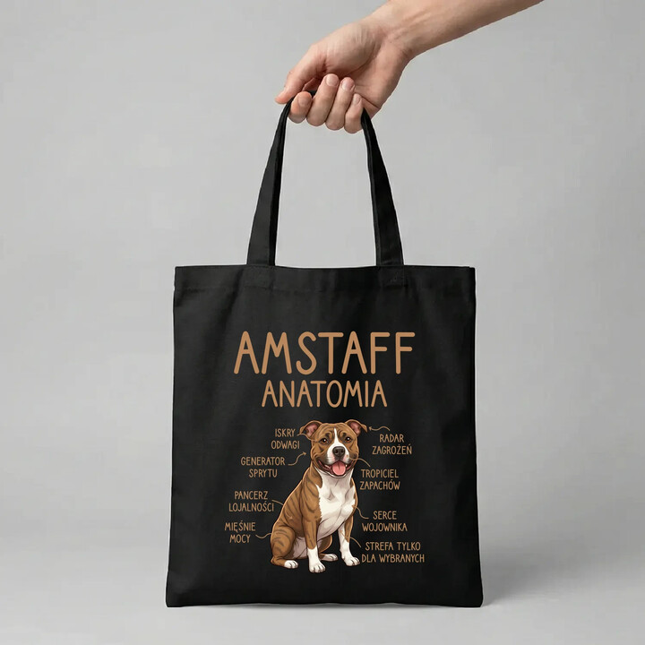 Amstaff anatomia - torba na prezent