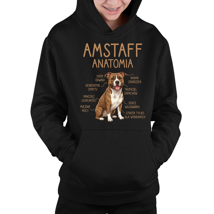 Amstaff anatomia - dziecięca bluza na prezent