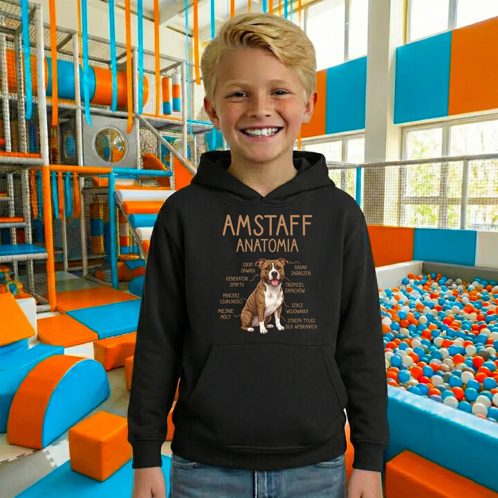 Amstaff anatomia - dziecięca bluza na prezent