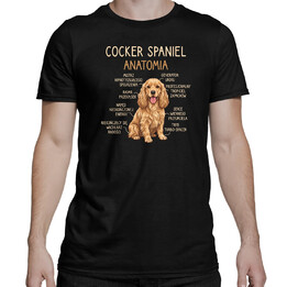 Cocker Spaniel anatomia - męska koszulka na prezent