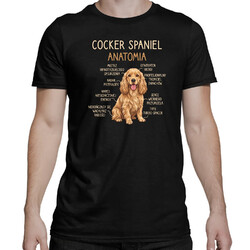 Cocker Spaniel anatomia - męska koszulka na prezent