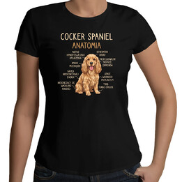 Cocker Spaniel anatomia - damska koszulka na prezent
