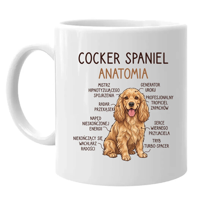 Cocker Spaniel anatomia - kubek na prezent