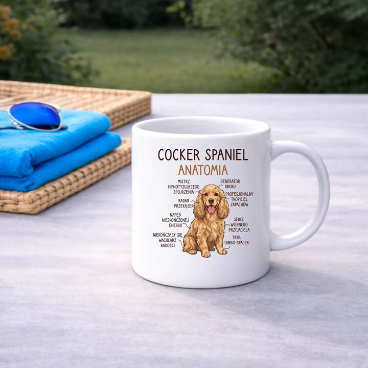 Cocker Spaniel anatomia - kubek na prezent