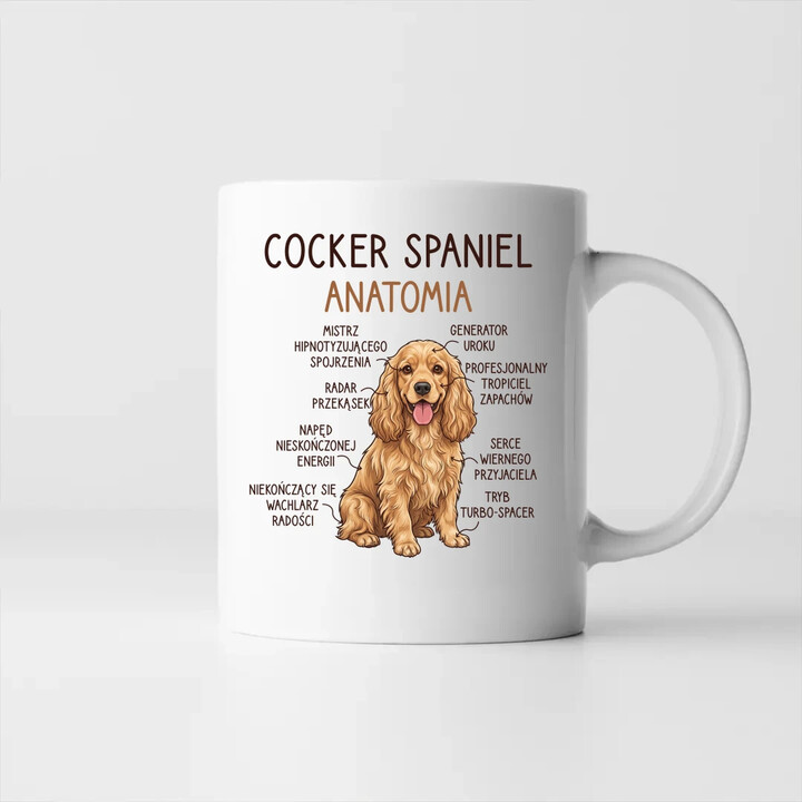 Cocker Spaniel anatomia - kubek na prezent