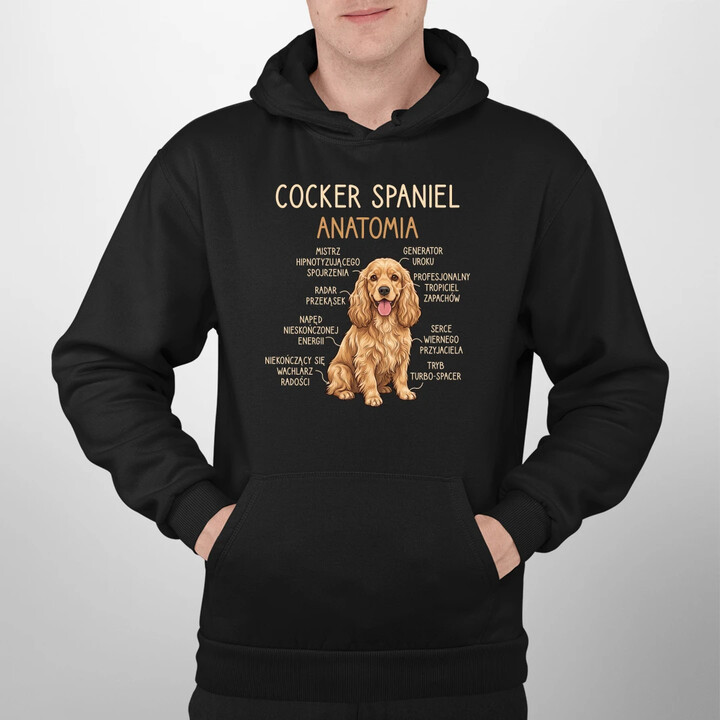 Cocker Spaniel anatomia - męska bluza na prezent