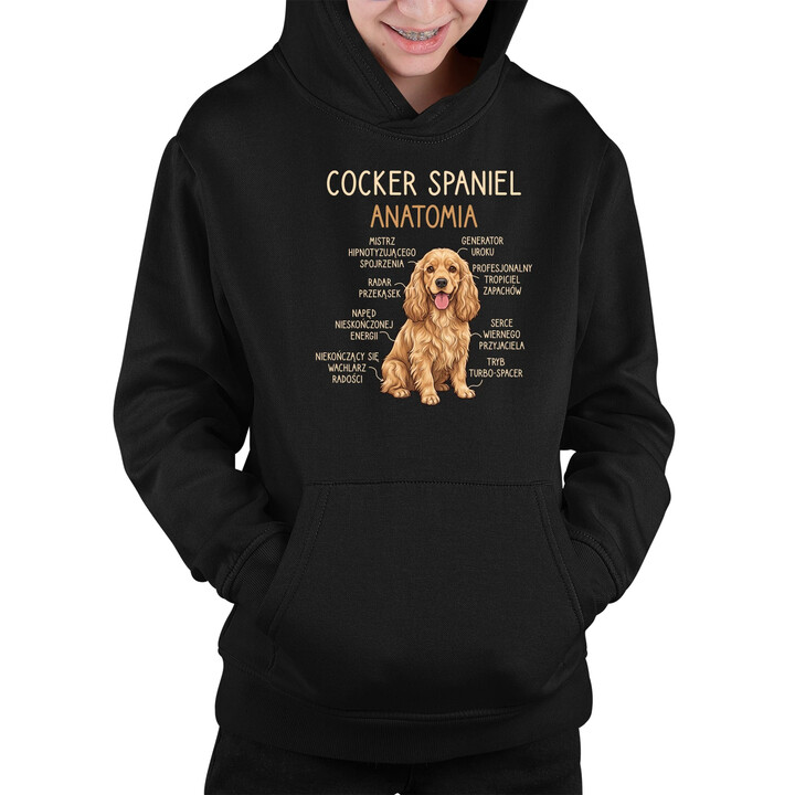 Cocker Spaniel anatomia - dziecięca bluza na prezent