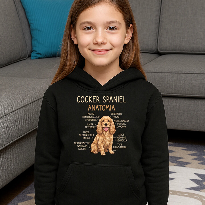 Cocker Spaniel anatomia - dziecięca bluza na prezent