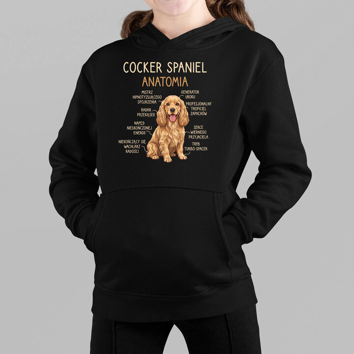 Cocker Spaniel anatomia - dziecięca bluza na prezent