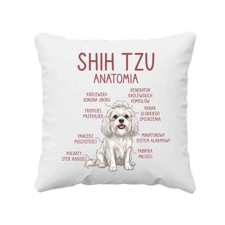 Shih Tzu  anatomia - poduszka na prezent