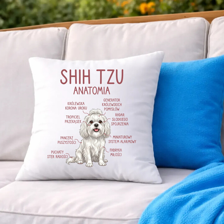 Shih Tzu  anatomia - poduszka na prezent